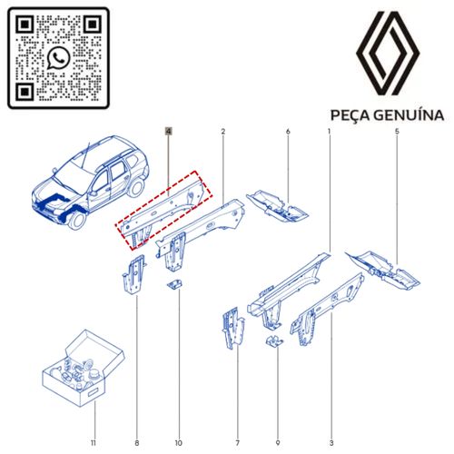RN 21774R 751321774R FECHAMENTO LONGARINA DIANTEIRA LADO DIREITO DUSTER 3